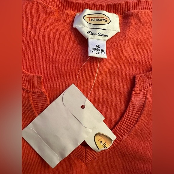 Talbots Pima Cotton Coral Sweater Size Medium NWT - Picture 8 of 8